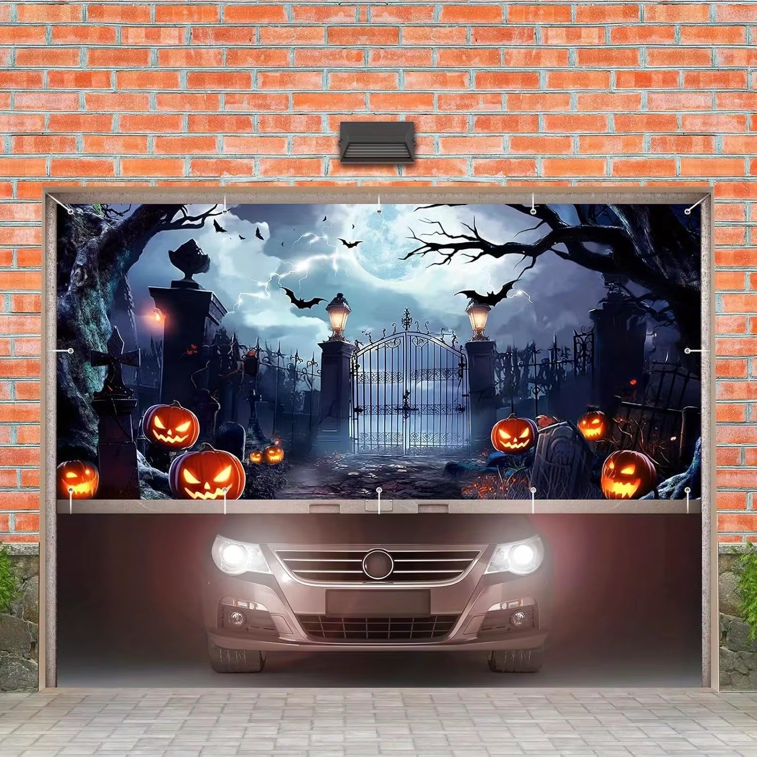 Halloween Banner, Multifunctional Reusable Garage Door Background