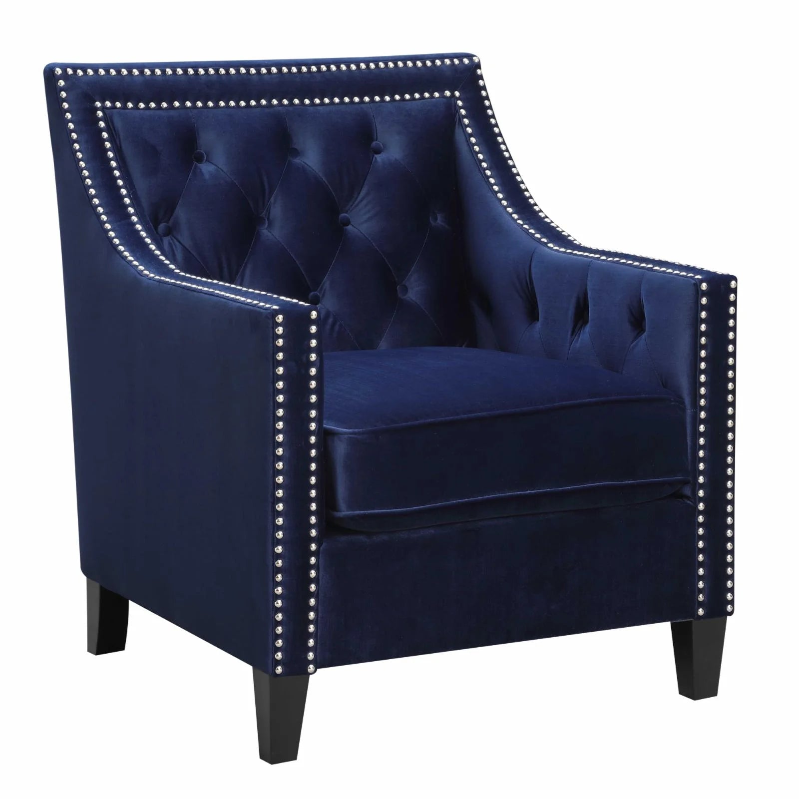 Teagan Velvet Accent Chair in Gun Metal Gray