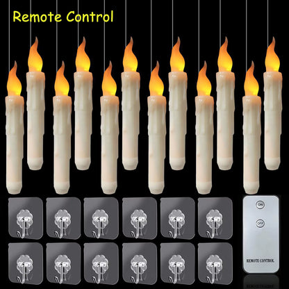 Magical Floating LED Candles with Magic Wand Remote Control Candle Lights Flameless Taper Electronic Candle Christmas Decoration