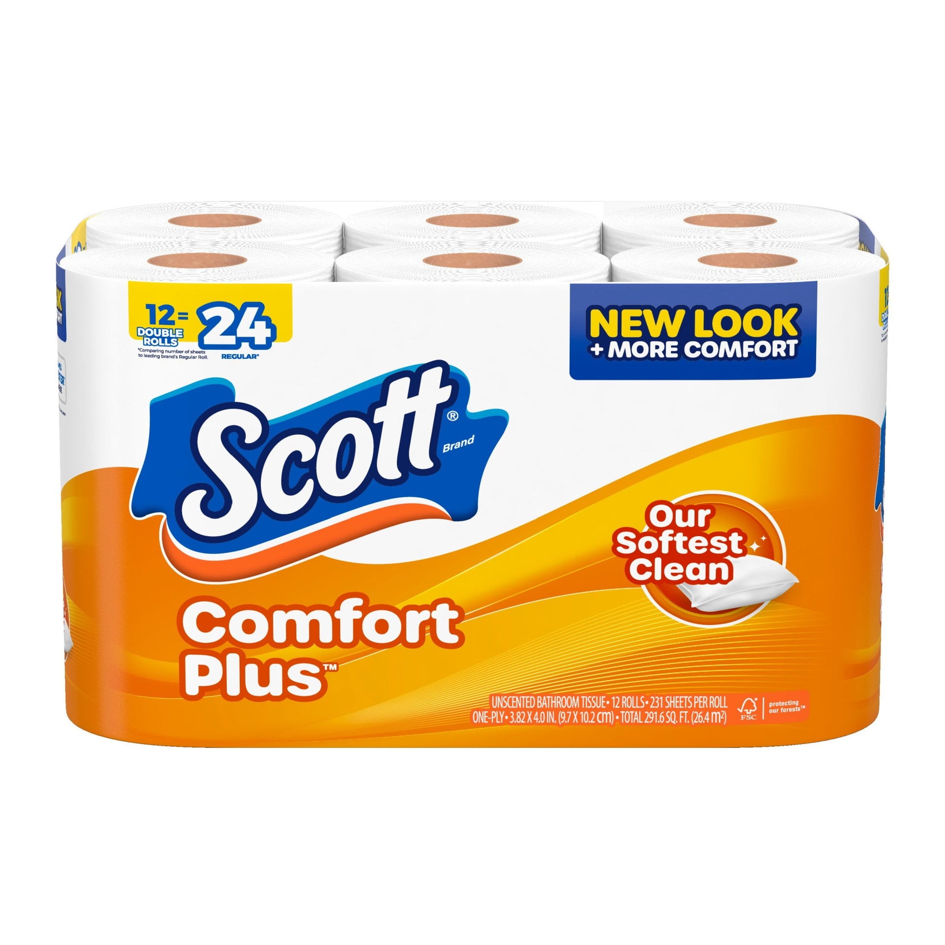 Comfortplus Toilet Paper, 12 Double Rolls