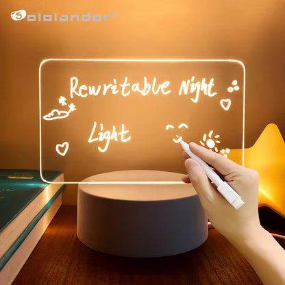 Note Board Creative Led Night Light USB Message Board Holiday Light with Pen Gifts for Children Girlfriend Decoration Night Lamp