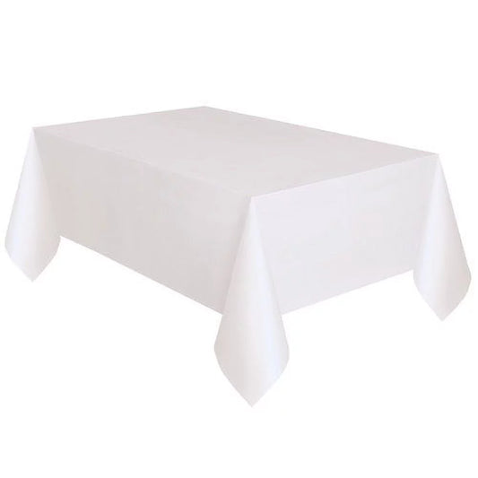 White Plastic Party Tablecloths, 108 X 54In, 3Ct, !