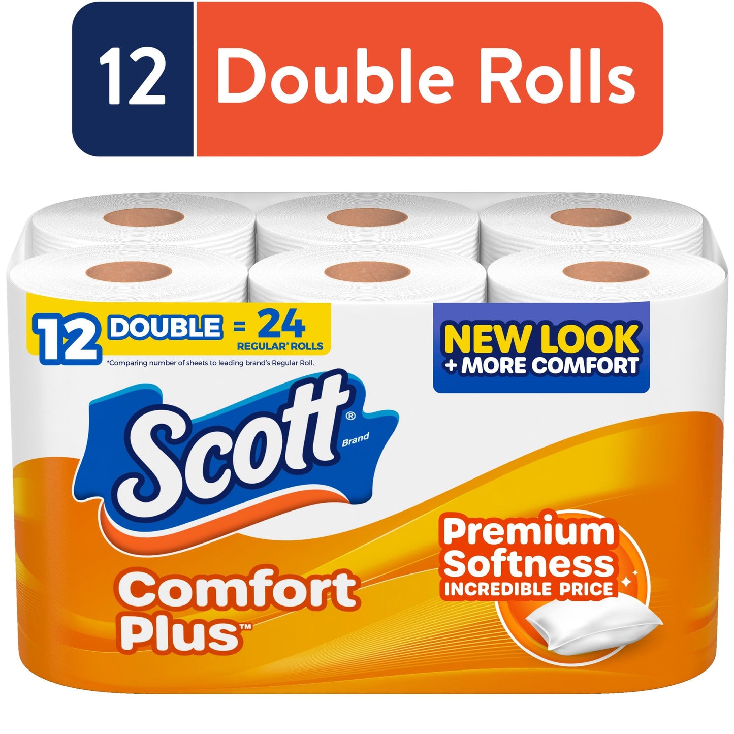 Comfortplus Toilet Paper, 12 Double Rolls