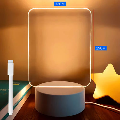 Note Board Creative Led Night Light USB Message Board Holiday Light with Pen Gifts for Children Girlfriend Decoration Night Lamp